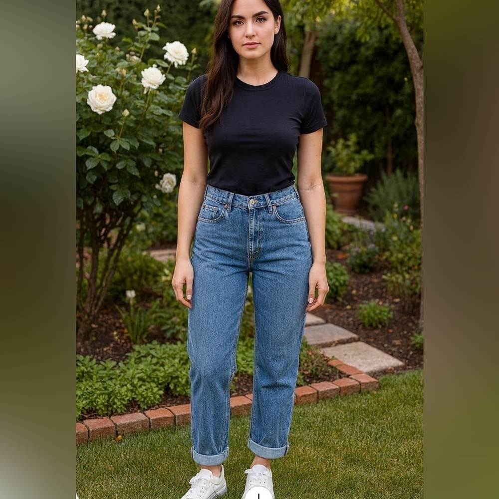 Topshop Blue Straight Leg Jeans